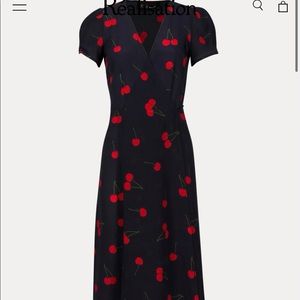 navy over the knee midi dress with cherries